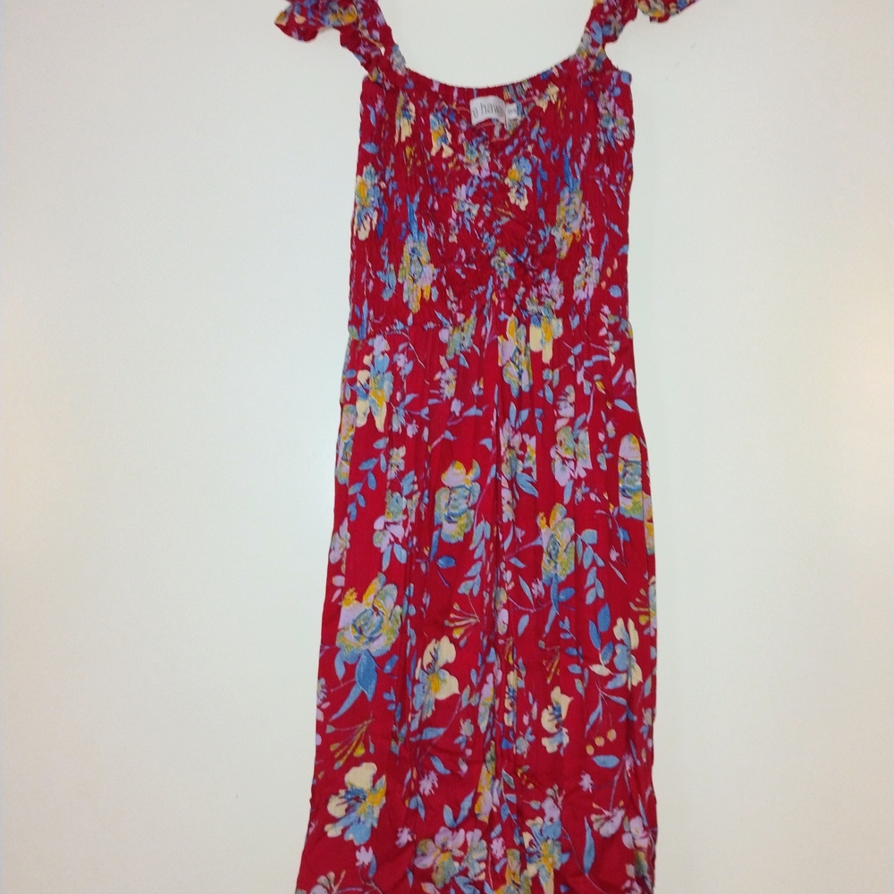 Floral Red Dress